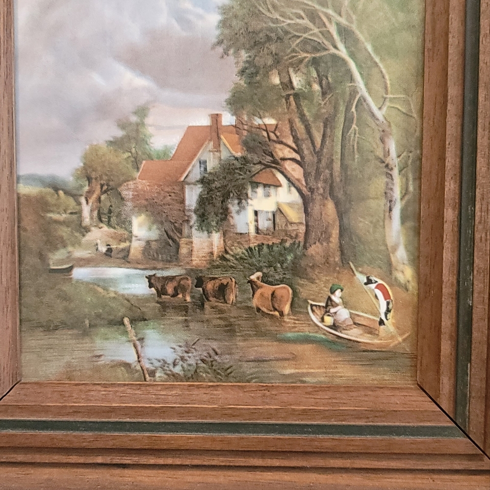 2 Framed Vintage Ceramic Holland Tiles probably 80's
